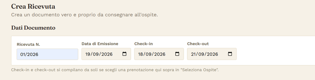 ricevuta imposta di soggiorno