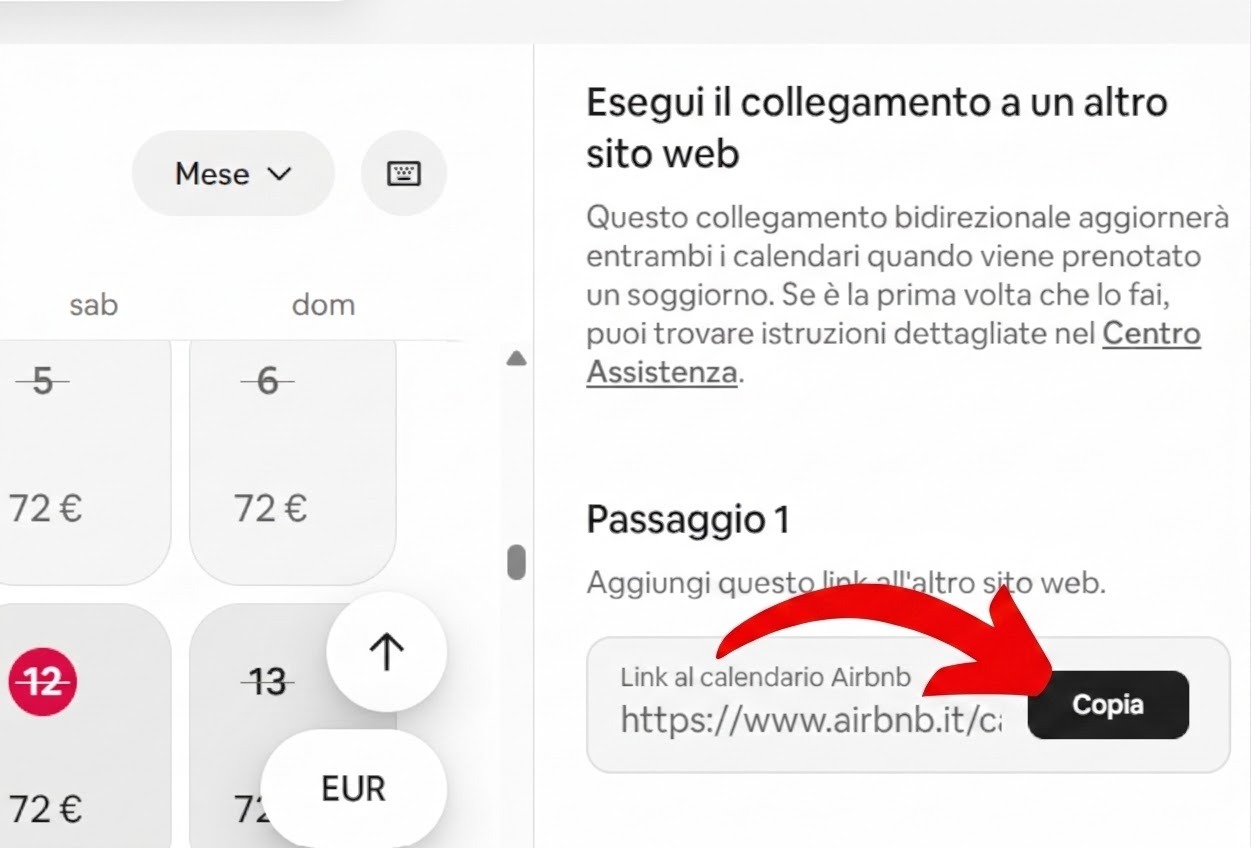 Sincronizzare calendario Airbnb