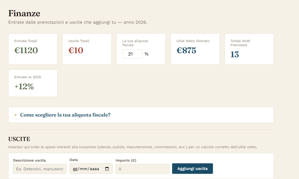 contabilità affitti brevi