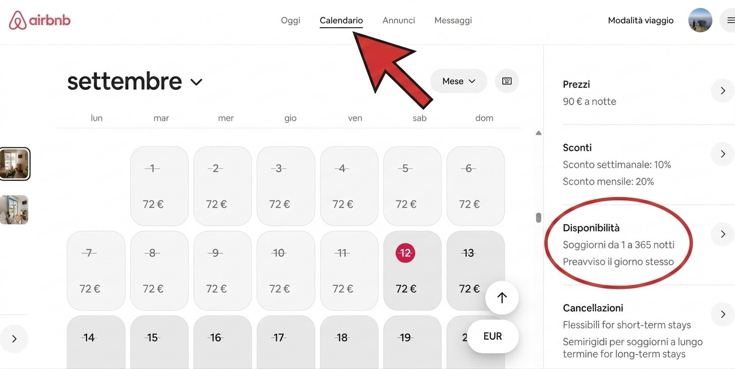 Come esportare calendario Airbnb